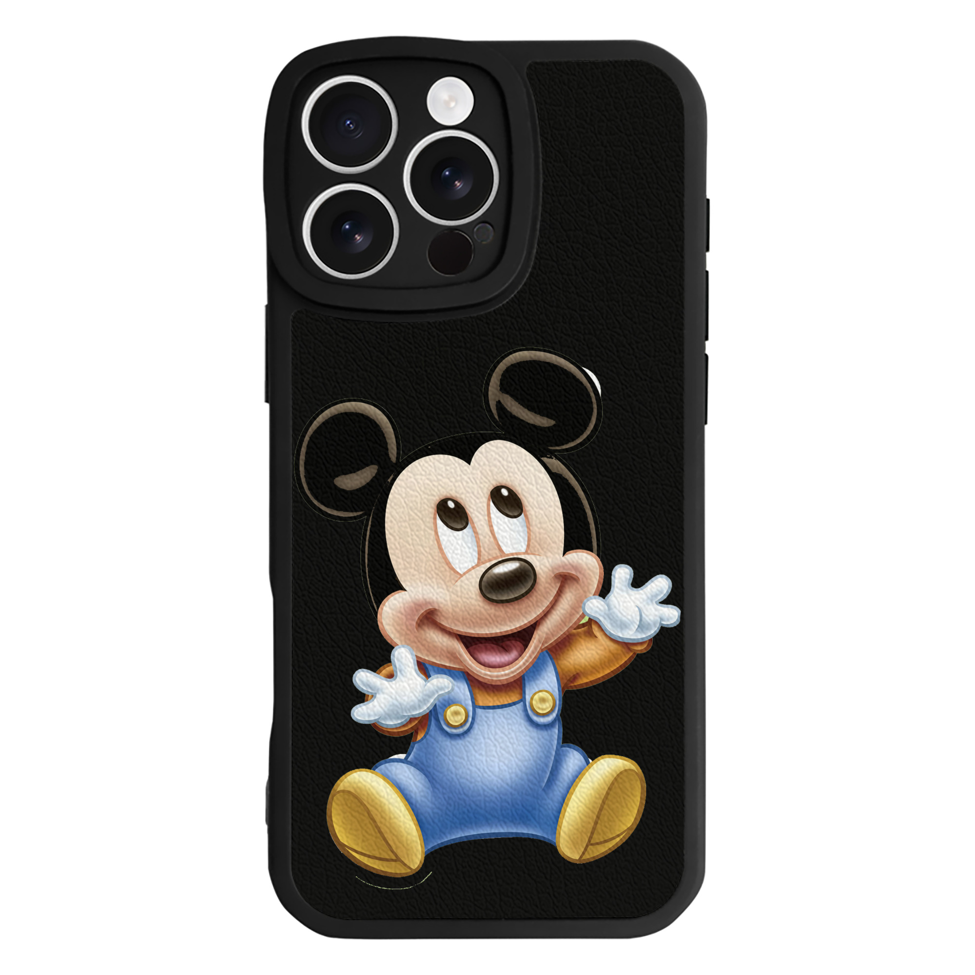 （画像用） ミッキーマウス Mickey Mouse 【iPhone 16シリーズ対応】シリコンスマホケース（レザー調） 材質：シリコン